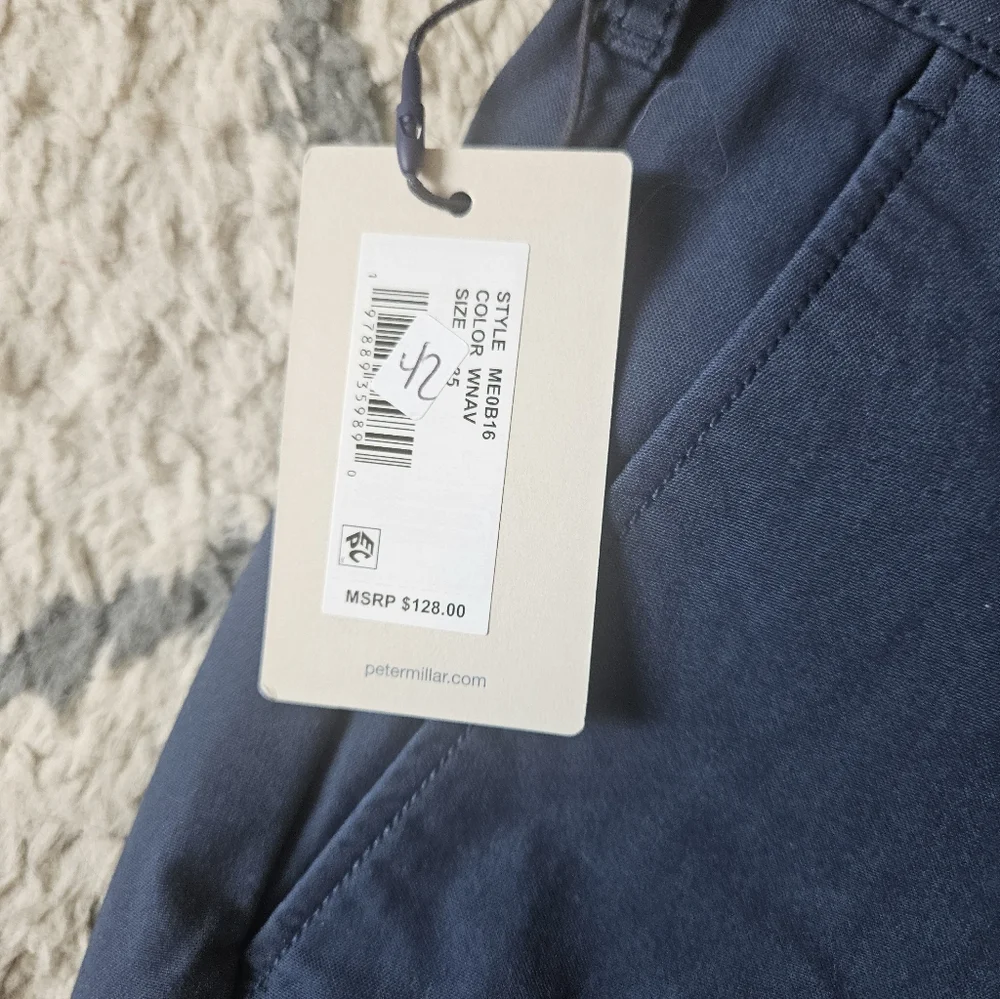 Peter Millar Crown Comfort Classic Fit Flat Front Shorts Size 35 - Picture 5 of 9